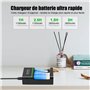 REACELL 4 Slots Chargeur de Piles Rapide pour AA AAA Piles Rechargeables Ni-MH, avec Indicateurs LED Intelligents