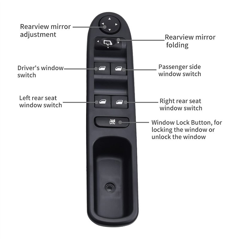 Image secondaire de ZEALfix Interrupteur Commande Leve vitre， Bouton pour Fenêtre 6554.KT pour 307 CC 3B SW