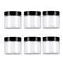 VASANA Lot de 6 récipients vides en plastique transparent avec couvercles noirs pour crème