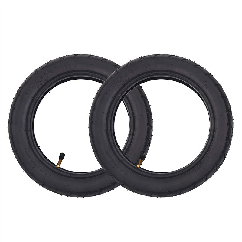 Lot de 2 ensembles de pneus 12 1/2 x 2 1/4 (12.5 x 2.25) + chambre à air avec tige coudée TR-87 remplacement pour Pocket Mod Bal
