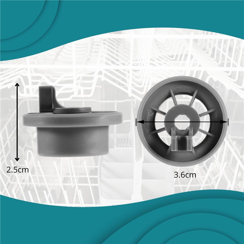 Image secondaire de ELECTROHOGAR® roulettes Lave-Vaisselle Compatible avec Bosch | Set Universel Complet de 8 Roues pour Panier Inférieur | Compatib