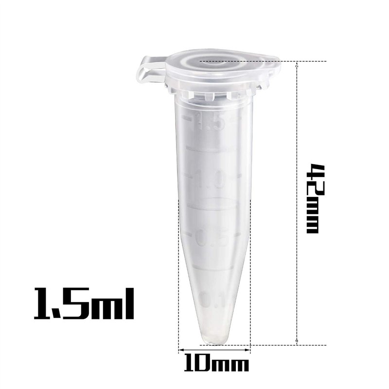 Image secondaire de 500 tubes à centrifuger, flacon de réaction, récipient à globules à double fermeture, microtubes en polypropylène, bouchons à gl