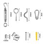 2mm Cable inox,Corde en Acier Inoxydable à Suspendre Kit,15M/2mm Câble en Acier Inoxydable Revêtu avec M5 Tendeurs de Fil,Serre-