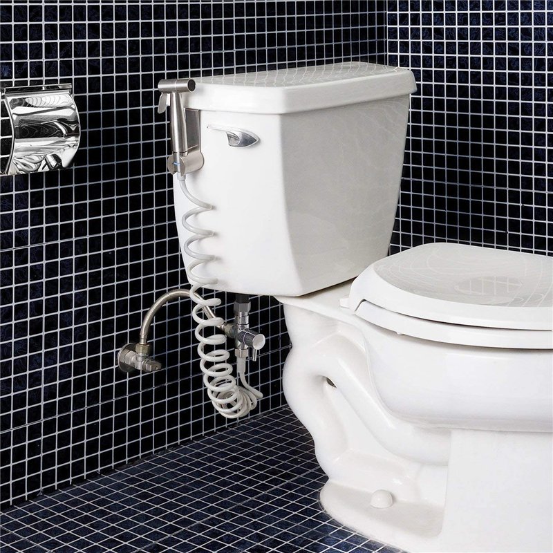 Image secondaire de Pulvérisateur de bidet à main pour toilettes, salle de bain et bidet avec tuyau en ABS pour lavage féminin et animal domestique