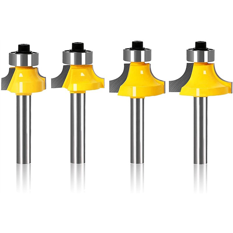 Routeur de Arrondi Fraise Defonceuse Arrondi Coin Rayon Outil de Bordure pour Le Travail du Bois Outils Carpenter 4PCS