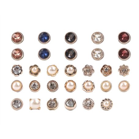 30 pièces Simple Broche Femme Boutons de Broche de Chemise Couvrant Boutons de Broche de Sécurité pour Écharpe Col de Chemise Ch