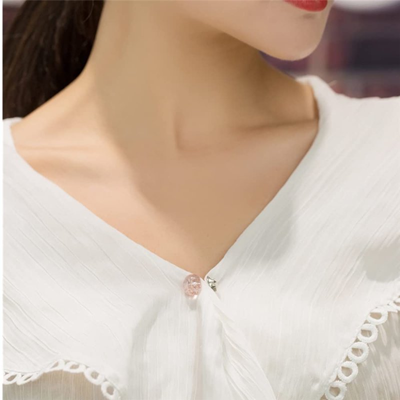 Image secondaire de 30 pièces Simple Broche Femme Boutons de Broche de Chemise Couvrant Boutons de Broche de Sécurité pour Écharpe Col de Chemise Ch