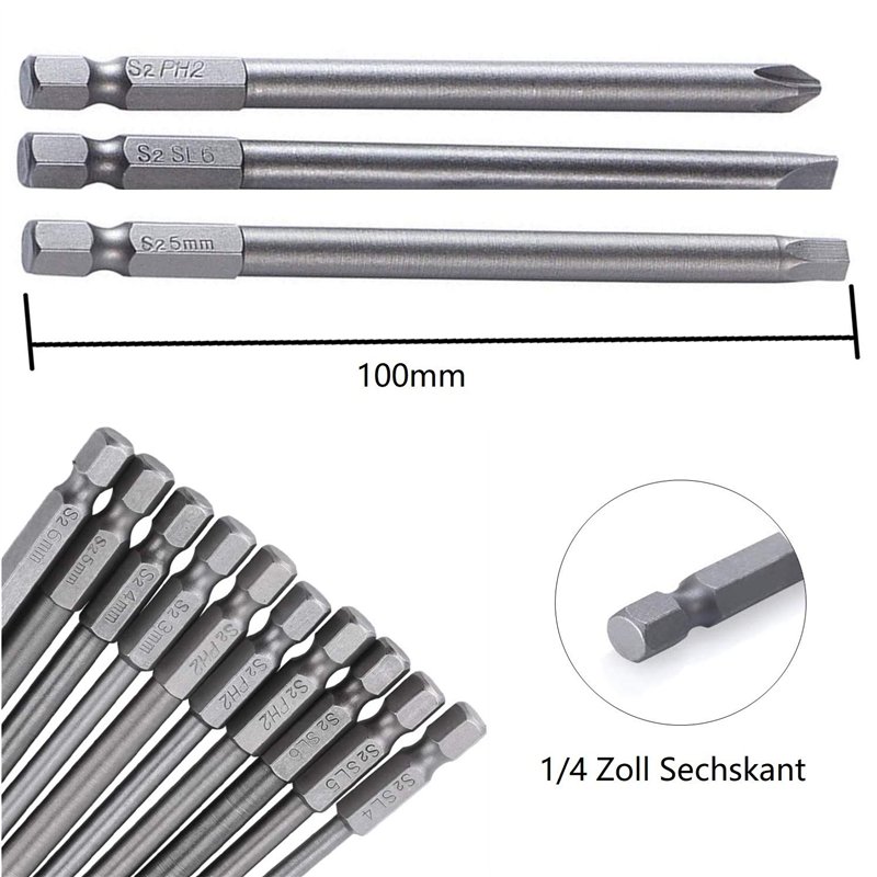 Image secondaire de Linhon Embouts de Tournevis 21 Pièces, Embout de Vissage Magnetique 100mm Long, Torx T6-T40, Hexagonal 3mm-6mm, Phillips PH2, Pl