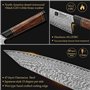 XINZUO 21.5cm Couteau de Chef en Acier Damas, Couteau de Cuisine Kiritsuke Couteau Professionnel -Manche en Bois de fer du Déser