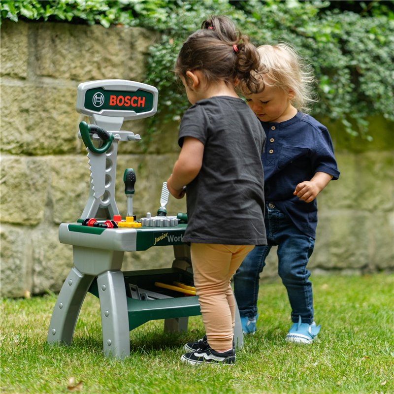 Image secondaire de Theo Klein 8612 Bosch Etabli Junior 2 en 1 | Comprend également Un Casque, Un étau, Divers Outils, Lattes, Clous et écrous | Dim