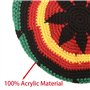 HunterBee Bonnet Rasta en Laine tricotée Reggae Chapeau Rasta jamaïcain coloré Bonnet au Crochet Ample Beret Rasta Homme