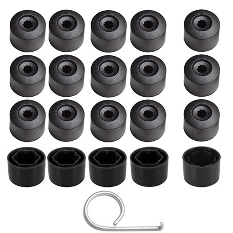 GUUZI 20pcs Couvre-Boulons de Capuchon d'écrou de Roue 17mm Couvre-écrous de Pneu Hexagonaux (4pcs Capuchon de Boulon de Verroui