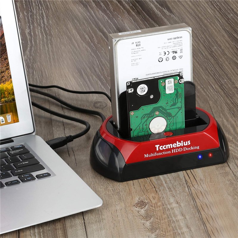 Image secondaire de Tccmebius USB 2.0 Station d'accueil pour Disque Dur, TCC-S867-DE USB 2.0 à SATA IDE Dual Slots Boîtier de Disque Dur Externe, po