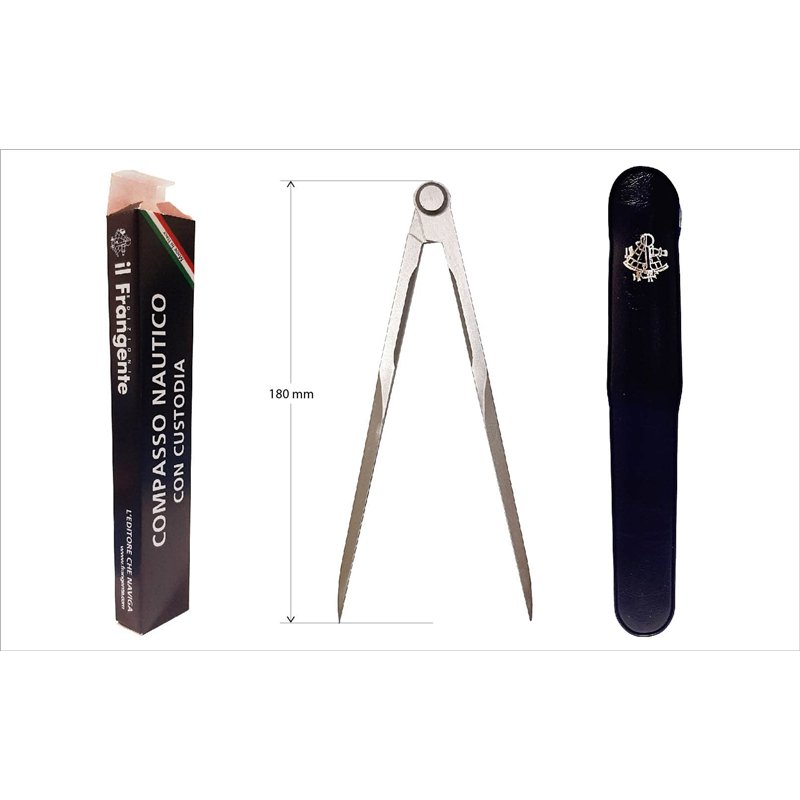 Il Frangente NF/30 Compas Nautique en métal satiné à Pointes Fixes, 18 cm