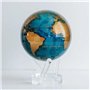 MOVA Globe Carte du Monde Bleu et Or 6" avec Base, Globe Rotatif à énergie Solaire, Cadeau Unique et Décoration de Maison ou de