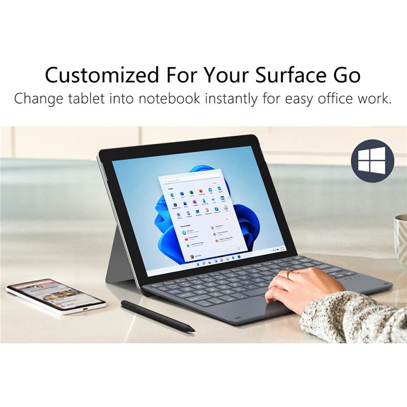 Image secondaire de MoKo Clavier Anglais QWERTY Compatible avec Microsoft Surface Go 4 2023 / Go 3 2021 / Go 2 2020 / Go 2018, Clavier Bluetooth Ult