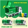 JOYIN Jumbo Camion à ordures à démonter alimenté par friction latérale avec lumière et sons, 3 poubelles, jouets tournevis, pour