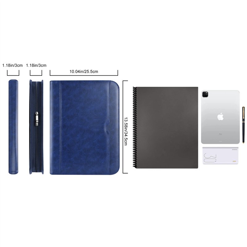 Image secondaire de ProCase Portfolio A4 en Simili Cuir, Porte Bloc-notes pour Record de Réunion/RDV Affaires, Housse Document avec Papiers Écrit, P