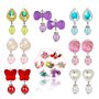 Hifot 7 paires Boucles d'oreilles clip Boucles d'oreilles sans motif percé Habille Princesse Bijoux Accessoires pour les filles 