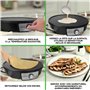 Nutrichef Crêpière et Grille Electrique de 1200 Watts | Plaque de Cuisson Chauffante Antiadhésive 30 cm | Contrôle de Températur