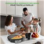 Nutrichef Crêpière et Grille Electrique de 1200 Watts | Plaque de Cuisson Chauffante Antiadhésive 30 cm | Contrôle de Températur