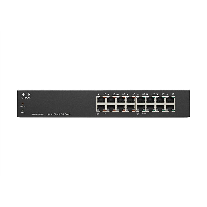 Image secondaire de Cisco Commutateur non géré SG110-16HP