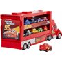 Mattel Disney Pixar Cars Camion Transporteur Mack pour transporter jusqu'à 18 mini-véhicules, mini voiture Flash McQueen incluse
