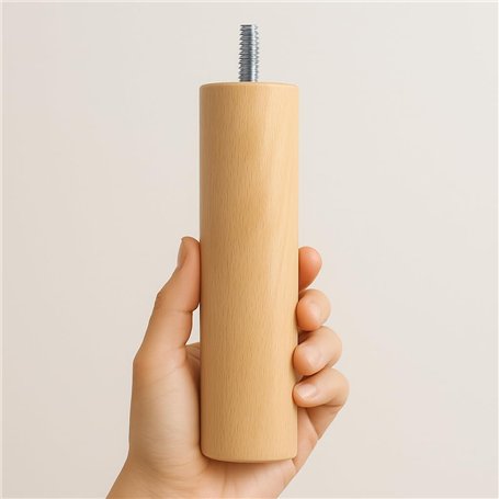 La Fabrique de Pieds AM20170003 Jeu de 4 Pieds de Lit Cylindres Bois Verni Clair 25 x 6 x 6 cm