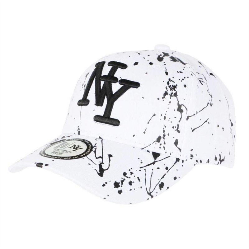 Casquette NY Blanche et Noire Mode Originale Fashion Tags Baseball Paynter - Taille: Taille Unique - Couleur: Blanc - Mixte