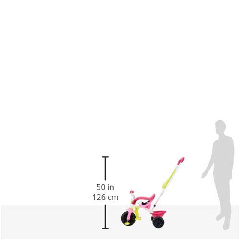 Image secondaire de Smoby - Tricycle Be Fun Confort Rose - Vélo Enfant Dès 10 Mois - Evolutif - Canne Parentale avec Sacoche - Arceau de Sécurité - 