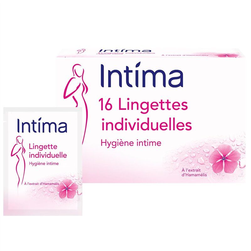 Intima - Lingettes Hamamelis - 16 lingettes Individuelles