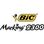 BIC Lot de 3 Marqueurs Permanent MARKING 2300 Pte Biseau Large Noir