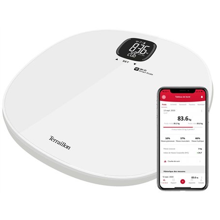 TERRAILLON Balance Connectée Wi-Fi - Calcul Poids et IMC