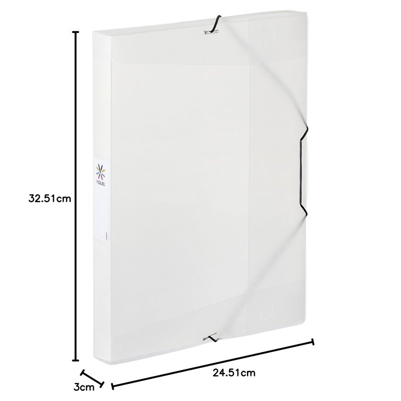 Image secondaire de Viquel - Chemise plastique à élastiques - Boite de classement format A4 - Etiquette d'identification sur le côté - Fabriqué en F