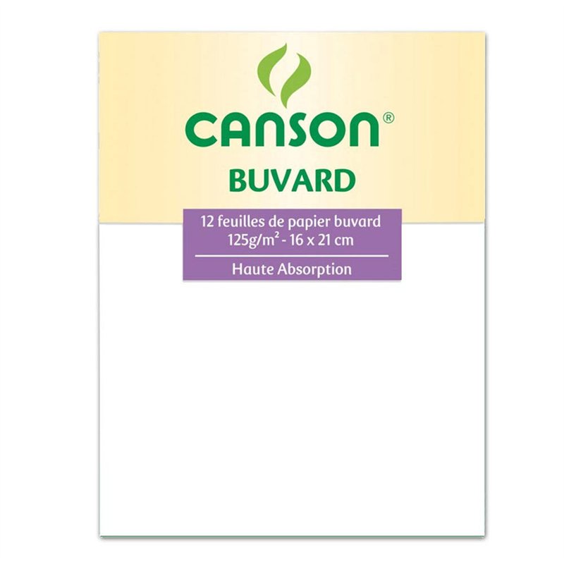 CANSON buvard 12 feuilles haute absoption 16x21cm
