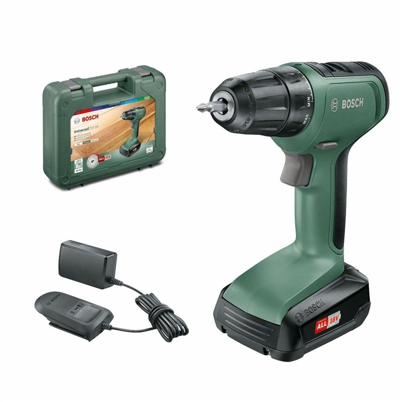 Bosch Home and Garden Perceuse-visseuse sans fil Bosch 18 V - UniversalDrill 18 (Livrée avec une batterie 18V-1,5Ah, chargeur, 2
