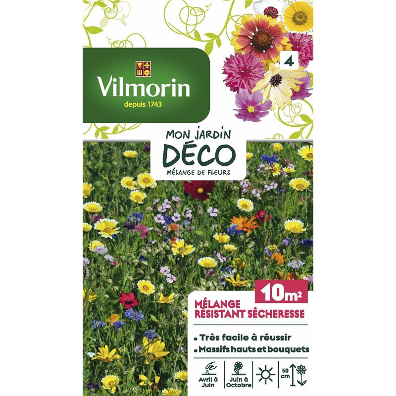 Vilmorin 5867248 Mélange résistant sècheresse, Multicolore, 11 x 1.5 x 19 cm