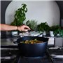 Cocotte Mijoteuse Haute 32cm 10L en Fonte d'Aluminium Noir avec Couvercle en Verre