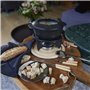 Baumalu 385051 Service à Fondue Fonte Noir avec Plateau en Bois, Métal