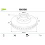 Valeo 186198 Disque de frein Disque de frein huilé 186198 Boîte de 2 disques ventilés Essieu avant [accessoires inclus] Similair