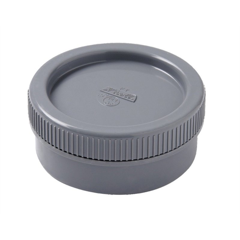 NICOLL COV50187, Tampon de Visite mâle-Femelle + Bouchon, Gris, Ø 100 mm, Permet l'accès Facile aux canalisations, Raccords réal