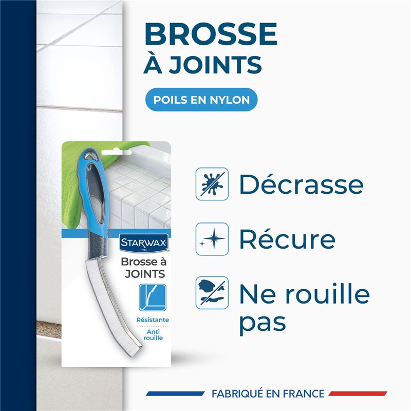 Image secondaire de STARWAX Brosse à Joints - 1x - Idéale pour Récurer les Joints de Carrelage, les Recoins et les Angles Grâces a sa Tête étroite -