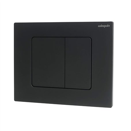 Wirquin 55722890 Plaque de commande wc suspendu double chasse Square noire compatible avec les bâti-supports Wirquin Lineo et Sm