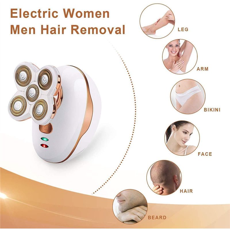 Image secondaire de Rasoir Électrique Femme - Imperméable Indolore Bikini Tondeuse Épilation pour Jambe Visage Corps Lèvres Bras Aisselles Aisselle 