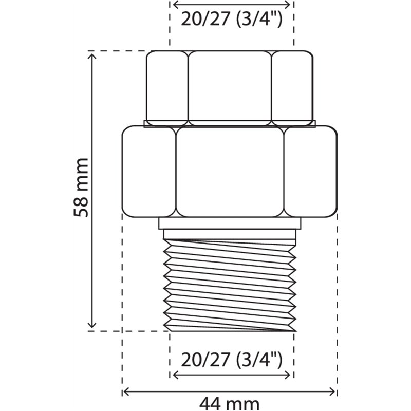 Image secondaire de SOMATHERM FOR YOU - Raccord isolant diélectrique F20/27(3/4'') - M20/27 (3/4'') - Evite les courants vagabonds - Protège la cuve