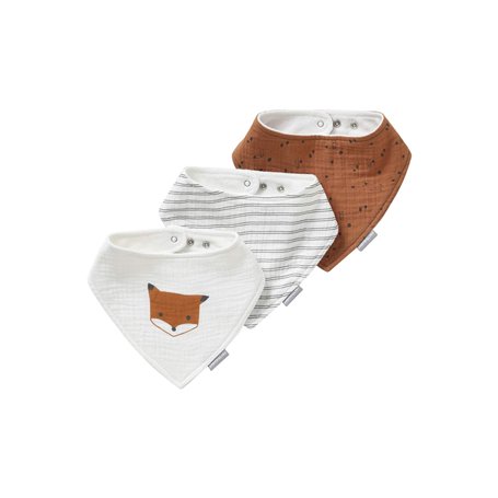 VERTBAUDETLot de 3 bavoirs bandanas en gaze de cotonlot renardTU