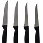 Lot De 4 Couteaux À Steak Fabriqué En France - Set De Couteaux Noir Pour Cuisine, Table, Coupe Tranchante Pour Viande, Couteaux 