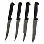 Lot De 4 Couteaux À Steak Fabriqué En France - Set De Couteaux Noir Pour Cuisine, Table, Coupe Tranchante Pour Viande, Couteaux 