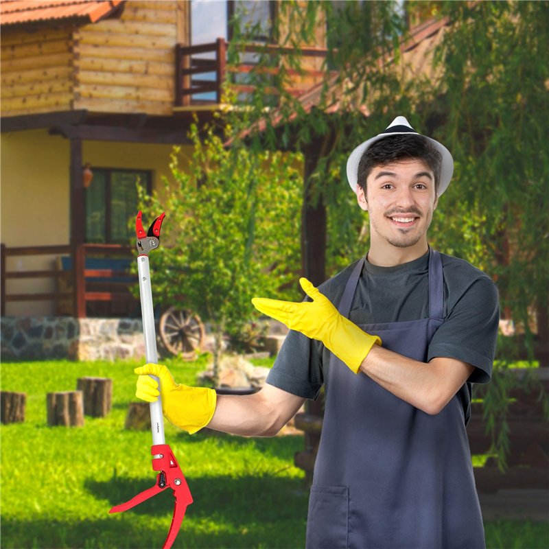 Image secondaire de FISHTEC Sécateur Long Manche avec Pince de Retenue en Aluminium - Revêtement en téflon - Secateur - Longue Cisaille - Avec Verro