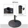 Outsunny Pied de Parasol Base de lestage Parasol Rond résine Imitation Fonte Motif Rosace Ø 49 cm Poids Net 14 Kg Bronze